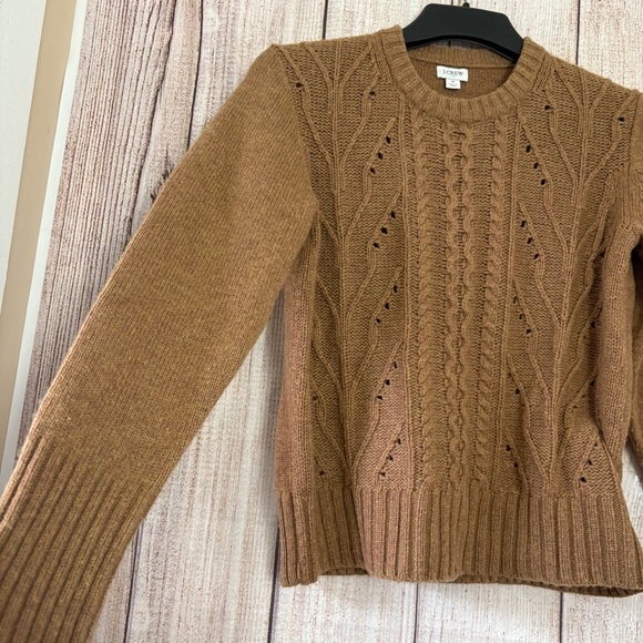 J.crew Womens Pointelle Cable-front Pullover Wool blend Sweaters small - Picture 4 of 10